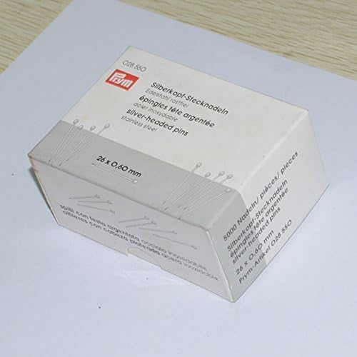Prym Headed Straight pins V2A 0.60 x 26 mm Silver col Silberkopf-Stecknadeln, Edelstahl, silberfarbig, 26 x 0,6mm Prym Headed Straight pins V2A 0.60 x 26 mm Silver col Silberkopf-Stecknadeln, Edelstahl, silberfarbig, 26 x 0,6mm von Prym