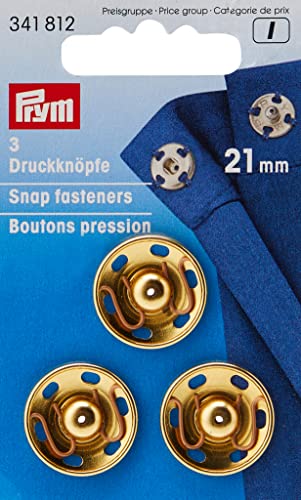 Prym 341812 Annäh-Druckknöpfe MS 21 mm goldfarbig Prym 341812 Annäh-Druckknöpfe MS 21 mm goldfarbig von Prym