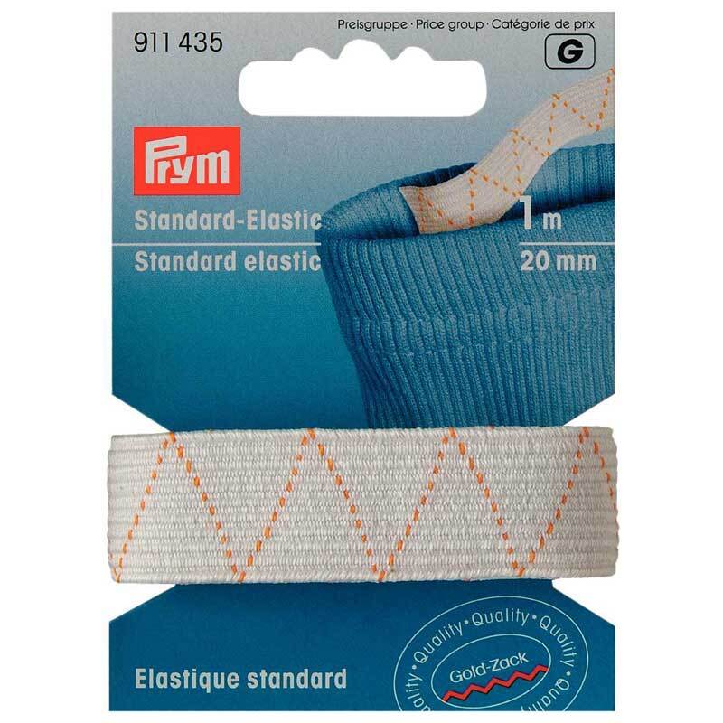 Standard-Elastic Gummi weiß 20mm 1m von Prym