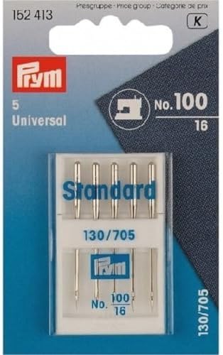 Prym Standard Nähmaschinennadeln Nr. 100, Metall, silberfarben, 9,3 x 5,7 x 0,7 cm von Prym
