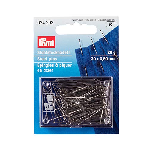 Prym Stecknadeln, 0,60 x 30mm, silberfarbig, 20g, Karte mit Dose, Stahl, 30 x 0,60mm Prym Stecknadeln, 0,60 x 30mm, silberfarbig, 20g, Karte mit Dose, Stahl, 30 x 0,60mm von Prym