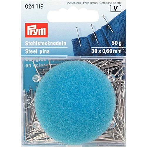 Prym Stecknadeln, 0,60 x 30mm, silberfarbig mit Kissendose, Stahl, 30 x 0,60mm von Prym