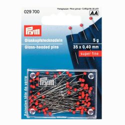 Stecknadeln fein mit Glaskopf rot 35mm 5g von Prym