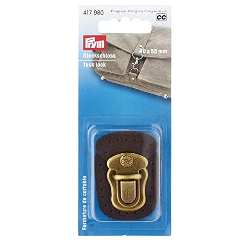 Prym 417980 Annähen braun Steckschloss, Metall/Lederimitat, Brown, 40x55 mm Prym 417980 Annähen braun Steckschloss, Metall/Lederimitat, Brown, 40x55 mm von Prym