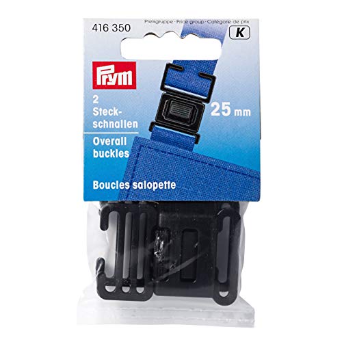 Prym 416350 Overall Plastic 25 Mm Black Clip Buckle, Kunststoff, schwarz, 2 Stück Prym 416350 Overall Plastic 25 Mm Black Clip Buckle, Kunststoff, schwarz, 2 Stück von Prym