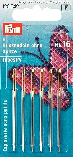 Prym Sticknadeln ohne Spitze, Metall, Silber/Gold, 10,9 x 4,9 x 0,02 cm Prym Sticknadeln ohne Spitze, Metall, Silber/Gold, 10,9 x 4,9 x 0,02 cm von Prym