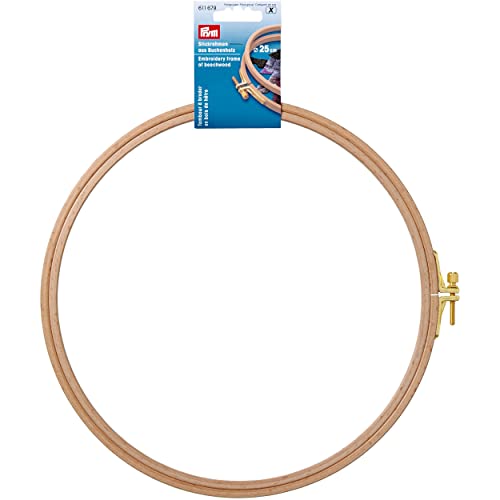 Prym - Prym Naturfarben (0.8x25cm) Buche Holz Stickerei Rahmen mit Messing Schrauben - 1 Stück, Beige, natur von Prym