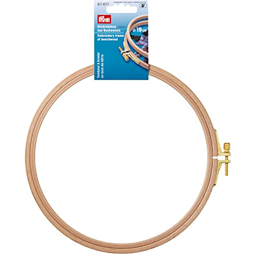 Prym 611677 Buchenholz mit Schraube 8 mm x 19 cm Stickrahmen, Polyester, beige, Ø ca. 8 mmx18,5 cm von Prym