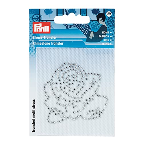 Prym Strass-Transfer Rose Silber Metall, 55 x 60mm von Prym