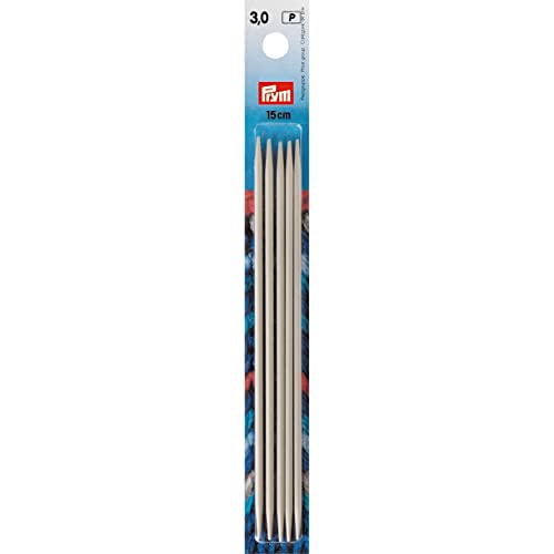 Prym Strumpfstricknadeln ALU 15 cm 3,00 mm grau Strumpfstricknadel, Aluminium, 3 mm von Prym