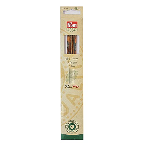 Prym Strumpfstricknadeln CUBICS Natural 20 cm 4,00 mm Strumpfstricknadel, Holz, Mehrfarbig, 4 mm von Prym