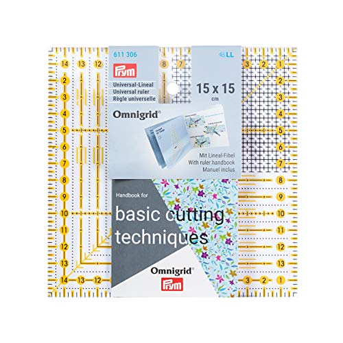 Prym R1515G Universal 15 x 15 cm Omnigrid Lineal, Kunststoff, transparent von Prym