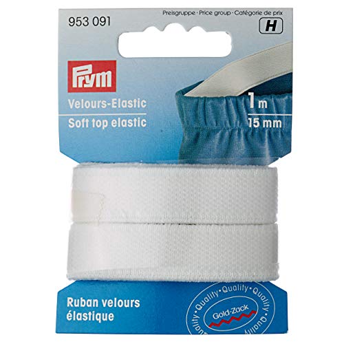 Prym Velour-Elastic 15 mm weiß, 51% PES 33% ED 16% PA, 953091-1 Prym Velour-Elastic 15 mm weiß, 51% PES 33% ED 16% PA, 953091-1 von Prym