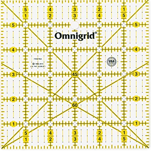 Prym Omnigrid 6 x 6 w/Angles Quilt-Lineale, Kunststoff, farblos, 5 mm von Omnigrid