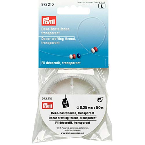 Prym transparent 972210 Deko-Bastelfaden 0,25 mm, Polyester Blend, 14 x 7 x 2 cm, 50 von Prym