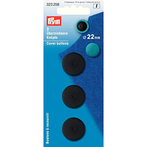 Prym Überziehbare Knöpfe, Plastic, schwarz, 22 mm von Prym