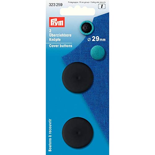 Prym Überziehbare Knöpfe, Plastic, schwarz, 29 mm von Prym