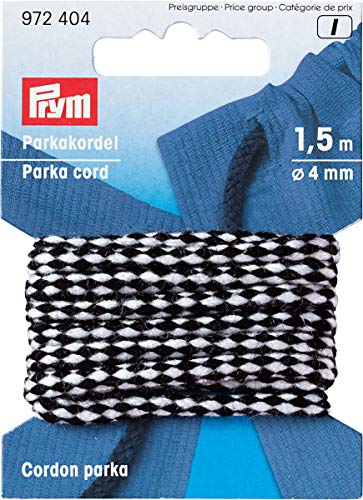 Prym weiß 972404 Anorak-und Parkakordel 4 mm schwarz, Polyester, 9.3 x 6.7 x 1 cm von Prym