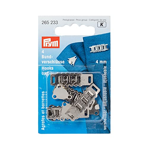 Prym 265.233 Silver Steel Hooks, silber, Maulbreite 4 mm, silberfarbig, 4 Stück von Prym