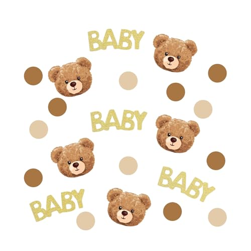100 Stück Bären-Konfetti, Babyparty-Konfetti, goldbraun, zur Enthüllung des Geschlechts, für Babyparty, Streukonfetti, Tischdekoration, Baby-Kuchenkarten, für Jungen, Mädchen, Baby-Mottoparty 100 Stück Bären-Konfetti, Babyparty-Konfetti, goldbraun, zur Enthüllung des Geschlechts, für Babyparty, Streukonfetti, Tischdekoration, Baby-Kuchenkarten, für Jungen, Mädchen, Baby-Mottoparty von Pryon