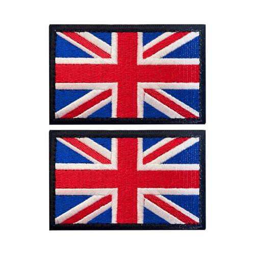 Aufnäher mit britischer Union-Jack-Flagge, taktischer Aufnäher mit Klettverschluss, bestickte Applikation für Militäruniformen, Rucksäcke, Jacken, Hüte, Jeans, taktische Ausrüstung, 2 Stück Aufnäher mit britischer Union-Jack-Flagge, taktischer Aufnäher mit Klettverschluss, bestickte Applikation für Militäruniformen, Rucksäcke, Jacken, Hüte, Jeans, taktische Ausrüstung, 2 Stück von Pryon