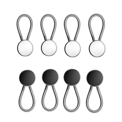 Knopfverlängerung, elastische Metalllegierung, Kragen- und Taillenverlängerung, verstellbarer Hals, für Hemden, Hosen, Jeans, Damen- und Herrenbekleidung, 8 Stück von Pryon