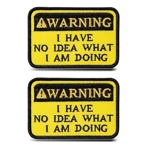 Lustiger Aufnäher mit Aufschrift "Warning: I Have No Idea What I Am Doing" – bestickter Klettverschluss für Jacken, Rucksäcke, Jeans, Westen und Kleidung, lustiges gesticktes Emblem für Lustiger Aufnäher mit Aufschrift "Warning: I Have No Idea What I Am Doing" – bestickter Klettverschluss für Jacken, Rucksäcke, Jeans, Westen und Kleidung, lustiges gesticktes Emblem für von Pryon