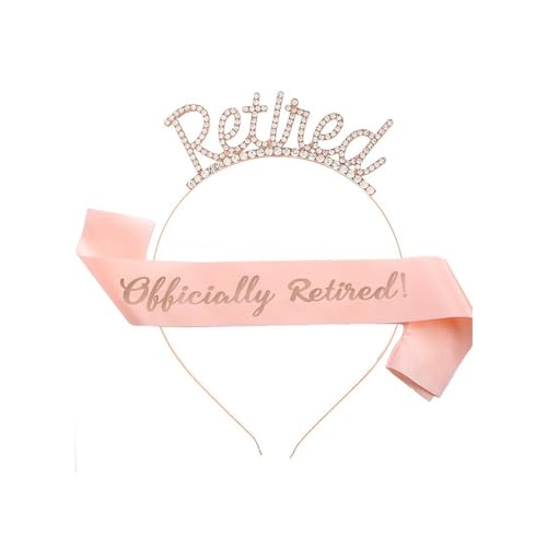 Ruhestand Party Dekorationen, Happy Retirement Rose Gold Retired Schärpe mit Roségold Schriftzug, Ruhestand Schärpe für Frauen, für Frauen Geburtstag Abschied Ruhestand Party Supplies Ruhestand Party Dekorationen, Happy Retirement Rose Gold Retired Schärpe mit Roségold Schriftzug, Ruhestand Schärpe für Frauen, für Frauen Geburtstag Abschied Ruhestand Party Supplies von Pryon