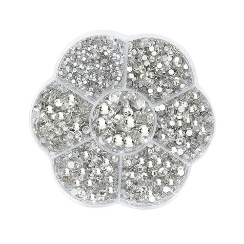 Strasssteine mit flacher Rückseite, rund, Glaskristall-Strasssteine, 7 Größen, 1,5–4,8 mm, Werkzeug-Set für DIY-Kleidung, Nagelkunst, Bedazzling und Basteldekoration Strasssteine mit flacher Rückseite, rund, Glaskristall-Strasssteine, 7 Größen, 1,5–4,8 mm, Werkzeug-Set für DIY-Kleidung, Nagelkunst, Bedazzling und Basteldekoration von Pryon