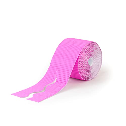 Pryse Dekorative Kante aus rosa Wellpappe 10 cm x (7,5 m x 2) von Pryse
