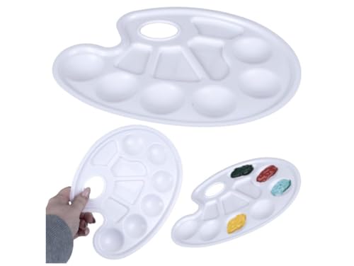 Przydasie Kunststoff-Malpalette für Kinder – 10 Vertiefungen zum Mischen von Farben, leicht, platzsparend, ideal für Schulbedarf und kreative Kunststunden zu Hause von Przydasie