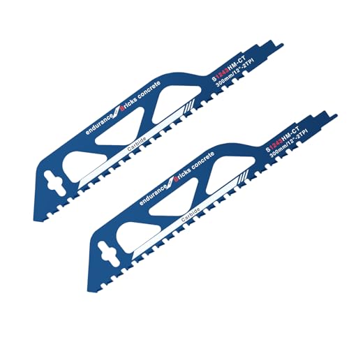 Psatfito 2PC Säbelsägeblatt Stein, Sägeblatt 305mm, Hartmetallstahl, Säbelsägeblatt Ziegel, zum Schneiden von Holz, Metall, Beton und Ziegel Psatfito 2PC Säbelsägeblatt Stein, Sägeblatt 305mm, Hartmetallstahl, Säbelsägeblatt Ziegel, zum Schneiden von Holz, Metall, Beton und Ziegel von Psatfito