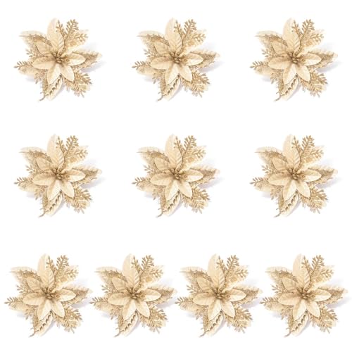 10 Stück 14 cm Glitzer künstliche Weihnachtsstern Weihnachtsblumen Weihnachtsbaum Ornamente Weihnachtsdekorationen Neujahr 10 Stück 14 cm Glitzer künstliche Weihnachtsstern Weihnachtsblumen Weihnachtsbaum Ornamente Weihnachtsdekorationen Neujahr von Psdndeww