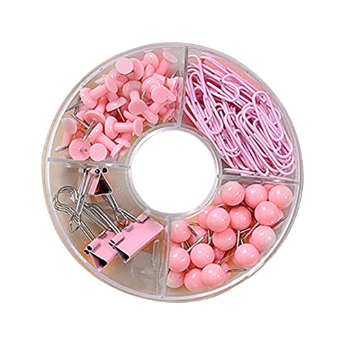 105 Stück Büroklammern Schwalbenschwanz Binder Clips Metall Klemmen Push Pins mit Aufbewahrung für Etui für Damen Herren Büro Schule H von Psdndeww