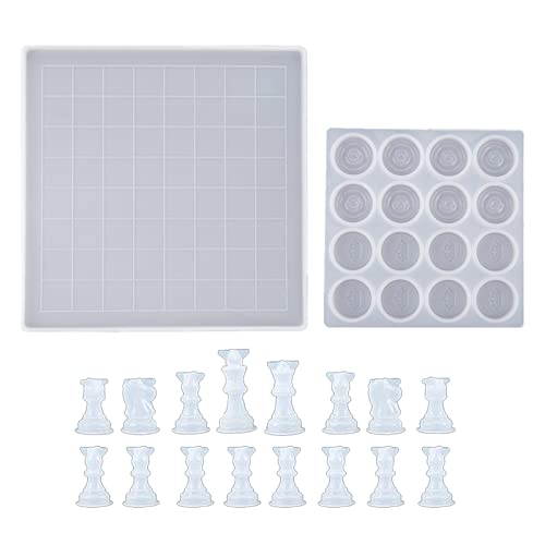 18 Stück / Set Silikonformen 3D, Schachglas, Epoxidharz, Familie, Party, Brettspiel, Heimdekoration von Psdndeww