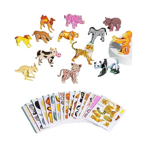 25pcs/Set Kleinkinder Cartoon Tierthema 3D Puzzlespielzeug Kindergebäude Spielzeughandspielzeugkoordinationstraining Spielzeug von Psdndeww