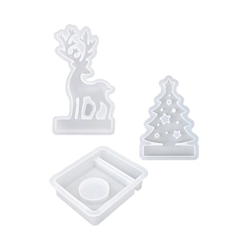 3 Stück Kreative Rentierhalter Silikonform Set Flexible Formen für Weihnachtsbaum Dekoration und einzigartige Geschenke 3 Stück Kreative Rentierhalter Silikonform Set Flexible Formen für Weihnachtsbaum Dekoration und einzigartige Geschenke von Psdndeww