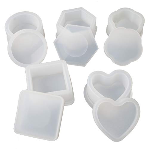 5pcs Silikonglasform Für Kerzenhalter Harz Craft Home Dekoration Harzformbehälter Mit Deckelformen Zum Backen Cupcake von Psdndeww