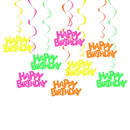 Buntes wirbelndes Banner-Set, Geburtstagsparty-Dekoration, leuchtendes Banner zum Aufhängen, Party-Luftschlangen, Party-Hintergrund Buntes wirbelndes Banner-Set, Geburtstagsparty-Dekoration, leuchtendes Banner zum Aufhängen, Party-Luftschlangen, Party-Hintergrund von Psdndeww