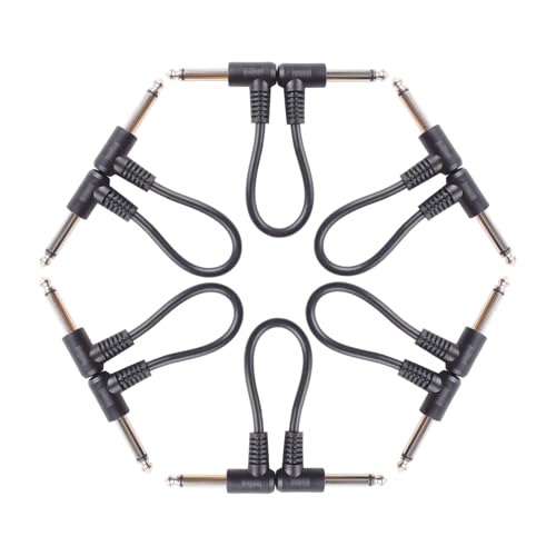 E-Gitarren-Effektpedal-Verbindungskabel, 3/6 Stück, geräuscharmes abgeschirmtes Kabel, rechtwinkliges Pedalkabel, einfach zu bedienen E-Gitarren-Effektpedal-Verbindungskabel, 3/6 Stück, geräuscharmes abgeschirmtes Kabel, rechtwinkliges Pedalkabel, einfach zu bedienen von Psdndeww