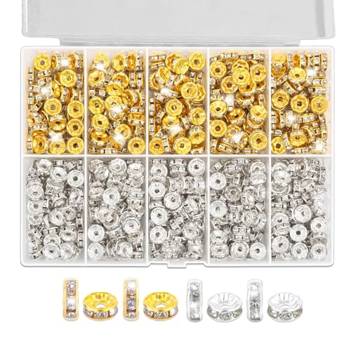 Großpackung mit 600 funkelnden 8 mm losen Perlen, Kristall-Strasssteine, Abstandshalter, Perlenzubehör, 600 Stück Großpackung mit 600 funkelnden 8 mm losen Perlen, Kristall-Strasssteine, Abstandshalter, Perlenzubehör, 600 Stück von Psdndeww