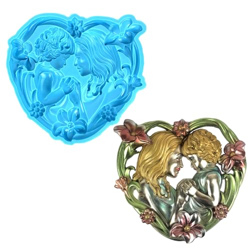 Halbstereoskopische Mutter Baby Wand Ornamente Tropfen Kleberform Wandanhänger Desktop Dekoration Epoxid Silikonform Halbstereoskopische Mutter Baby Wand Ornamente Tropfen Kleberform Wandanhänger Desktop Dekoration Epoxid Silikonform von Psdndeww