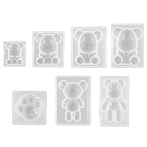 Handgemachter Schmuck, Ohrringe, Halskette, Anhänger, Silikonform, handgefertigt in Bärenform, Kristallform, Schlüsselanhänger aus Epoxidharz von Psdndeww