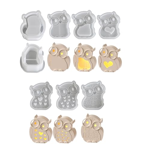 Home Dekoration Schimmel Silikon Atmosphären Lampe Silhouetten Form Form Hohl Candlestick Schmuck Schmuck Crafting Werkzeug Eule Silhouetten Schimmel Für Handwerk von Psdndeww