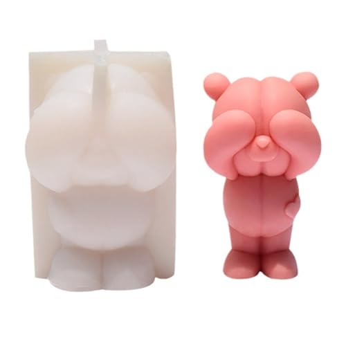 Modischer Bär, robust, aus Silikon und Schokoladenfondant, für Heimdekoration, Geschenk von Psdndeww