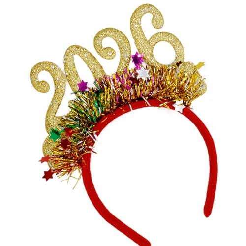 Psdndeww Funkelnde Neujahrs-Stirnbänder mit glitzernder Zahl und Girlanden, für Festivals, Partys, Feiern, Versammlungen, Festivals, Haarbänder von Psdndeww