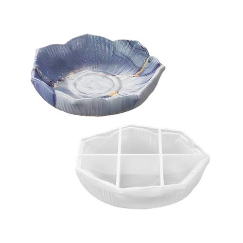 Silikonform in Blumenform, Epoxidharz für einzigartige, dekorative und funktionale Tablett, Schmuck, einzigartige Harzgussbehälterform von Psdndeww