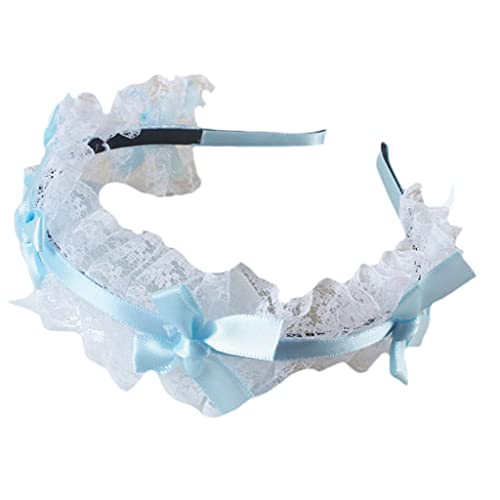 Spitzenhut mit Rüschen aus Netzstoff für Mädchen, Schleife mit Schleife und Haarreif, niedlich, Anime-Cosplay von Psdndeww