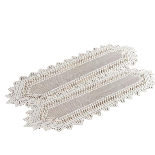 Tischdeckchen aus weißer Spitze, handgefertigt, Häkelblumen, Tischdeckchen, Abdeckung für Kaffee und Beistelltisch, 2 Stück Tischdeckchen aus weißer Spitze, handgefertigt, Häkelblumen, Tischdeckchen, Abdeckung für Kaffee und Beistelltisch, 2 Stück von Psdndeww