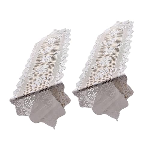 Tischdeckchen aus weißer Spitze, handgefertigt, Häkelblumen, Tischdeckchen, Abdeckung für Kaffee und Beistelltisch, 2 Stück Tischdeckchen aus weißer Spitze, handgefertigt, Häkelblumen, Tischdeckchen, Abdeckung für Kaffee und Beistelltisch, 2 Stück von Psdndeww